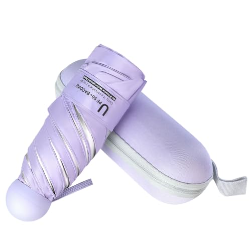 BAODINI Travel Essentials Mini Umbrella for Purse With Case Small Compact UV Sun Protection Lightweight Tiny Pocket Manual Open Close Umbrella for Women Kids and Men Fit Purse Backpack - Image 1