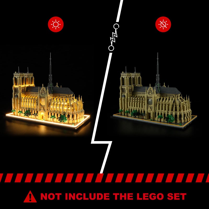BRIKSMAX Light Kit for Lego-21061 Notre Dame Cathedral - Compatible with Lego Architecture Building Set- Not Include Lego Set - Image 5