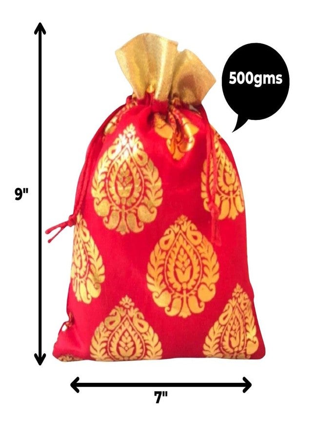 ShopObuddy Designer Fabric Potli Batwa Bag Bridal Purse Women handbag Shagun Pouch Return Gifts MultiColor (100) - Image 2