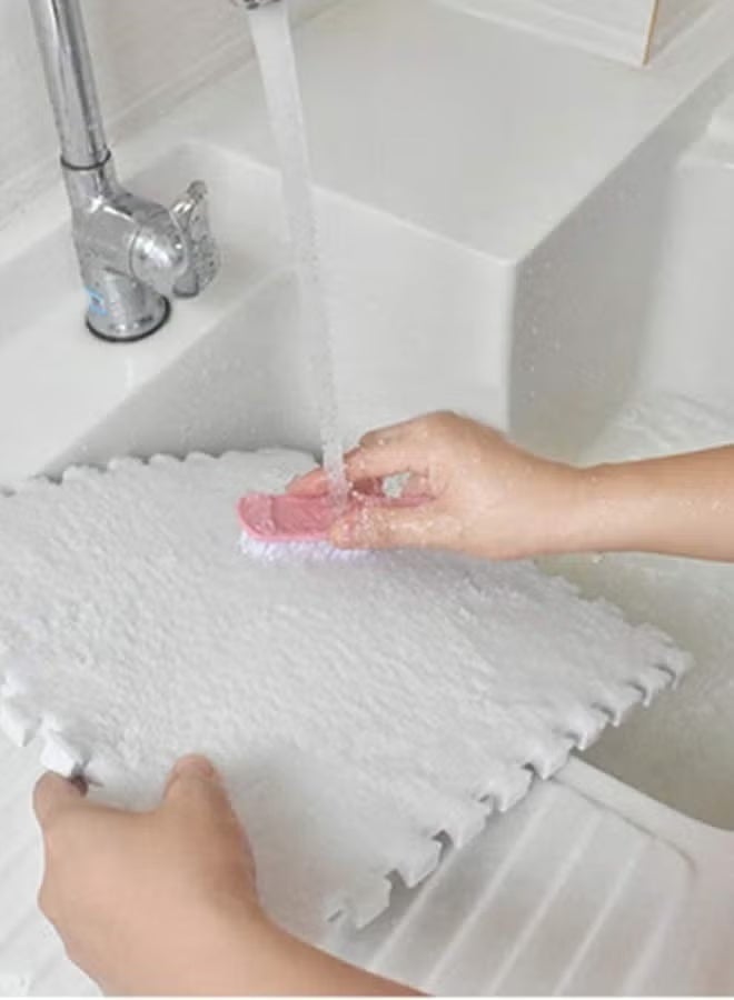 أرضيات إسفنجية، سجادات أرضية إسفنجية للأطفال، سجادات لعب، بكميات كبيرة مع حدود متشابكة، مناسبة لغرف لعب الأطفال، صالات الألعاب الرياضية في رياض الأطفال، لون أبيض - Image 4