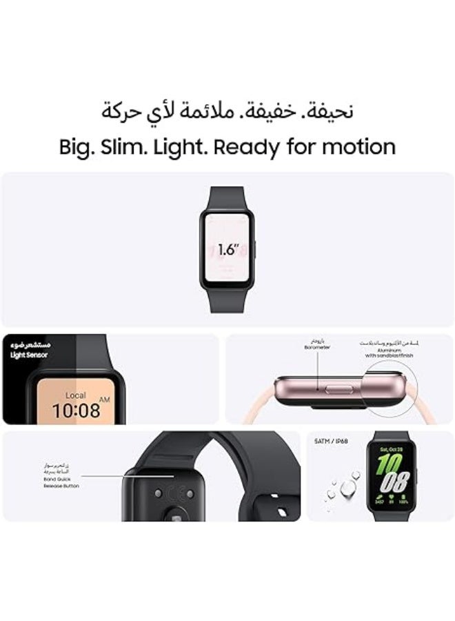 QIRG Silicone Sport Band for Samsung Galaxy Fit 3, Adjustable Replacement Watch Strap for Galaxy Fit 3 Women Men(Black) - Image 2