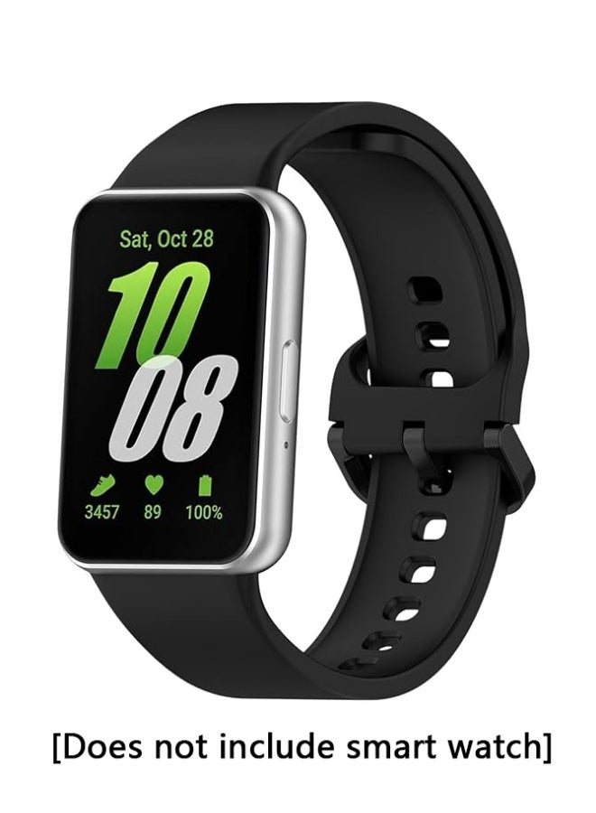 QIRG Silicone Sport Band for Samsung Galaxy Fit 3, Adjustable Replacement Watch Strap for Galaxy Fit 3 Women Men(Black) - Image 1