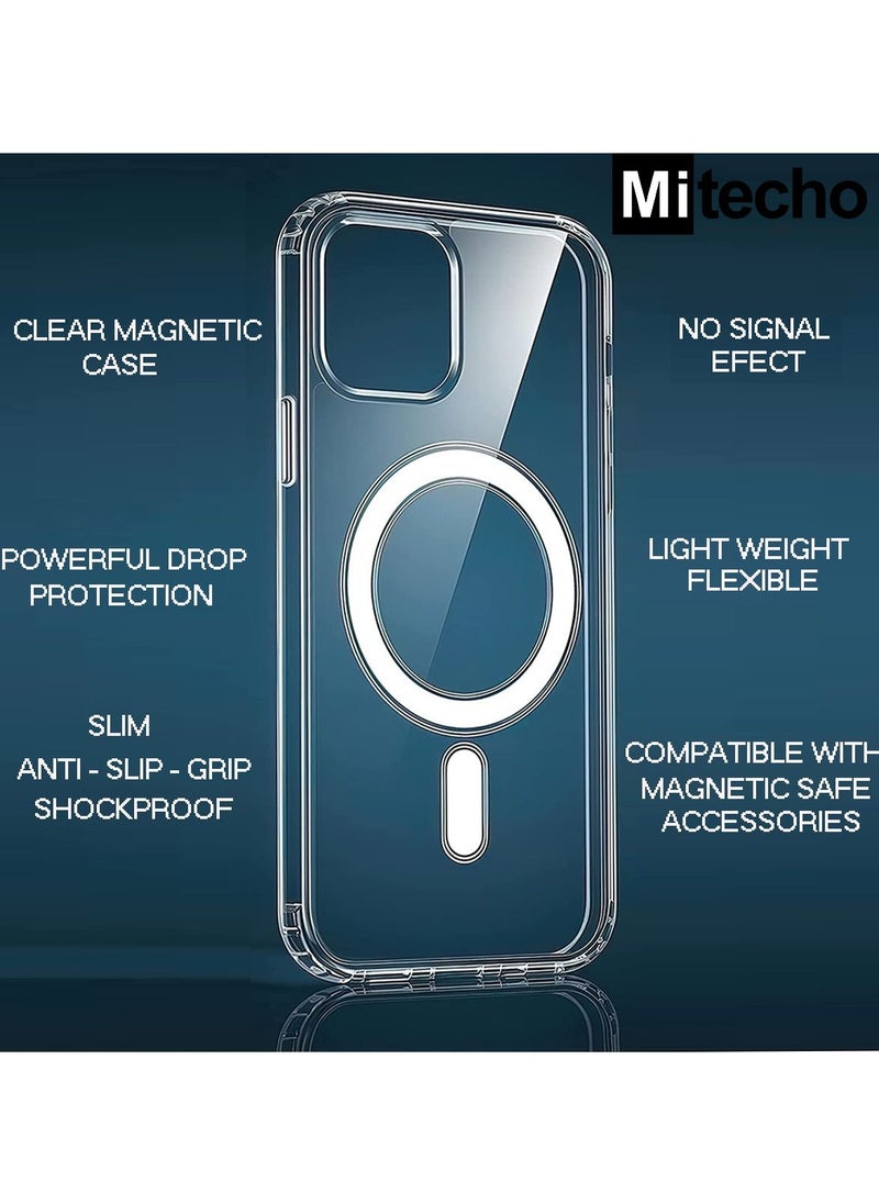 Mi techo - Mi Techo Clear Magnet Case TPU and Tempered Glass Screen Protector and Camera Lens Combo For iPhone 15 Pro - Image 1