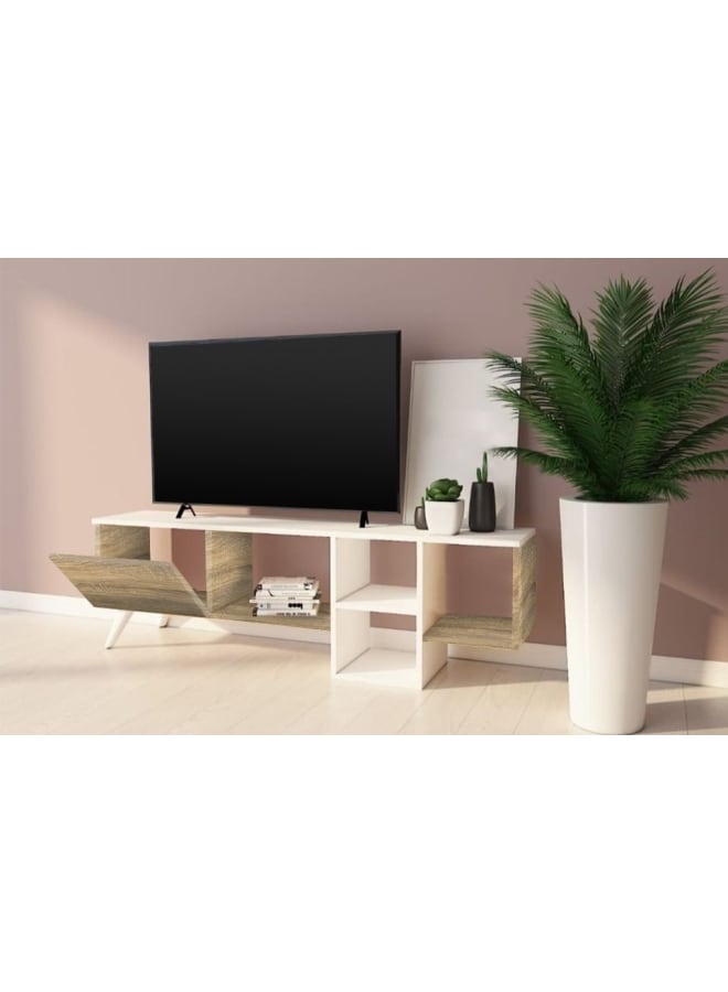 ريترو RA-U33 ترابيزة تلفزيون 30x45x120سم – بيج×أبيض - Image 2