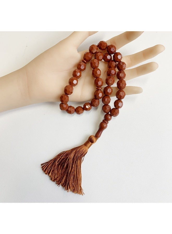 NIBEMINENT 33 Muslim Prayer Beads Tangerine Red/12mm