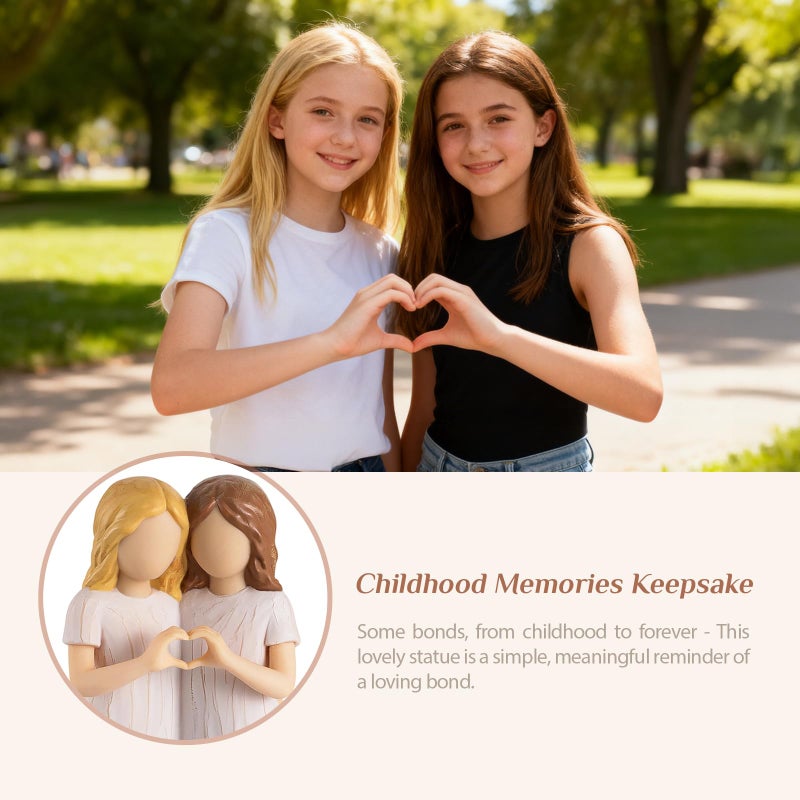 Storieme Sister Birthday Gifts for Women: Two Little Sisters Figurines Statue - Unique Christmas Friendship Present for Best Friend Bestie Female - Image 2