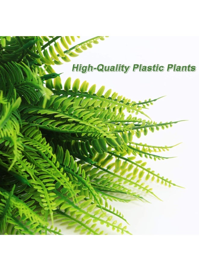 Bukela 20Pcs Artificial Boston Fern Plants Bushes, Faux Plants Shrubs Greenery UV Resistant for House Office Garden Indoor Outdoor Décor - Image 5