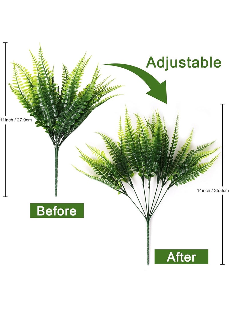 Bukela 20Pcs Artificial Boston Fern Plants Bushes, Faux Plants Shrubs Greenery UV Resistant for House Office Garden Indoor Outdoor Décor - Image 2