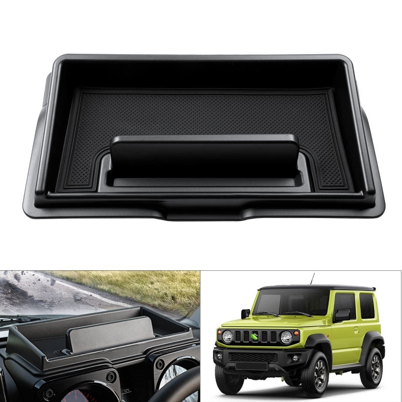 Autorder Center Console Dash Organizer for 20192022 2023 2024 2025 Suzuki Jimny JB64 JB74 Accessories Dashboard Insert Tray with Cellphone Holder Storage Box with AntiSlip Mat