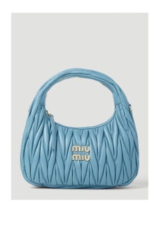 Miu Miu Wander quilted nappa leather hobo Crossbody Shoulder Bag Blue  - Image 1