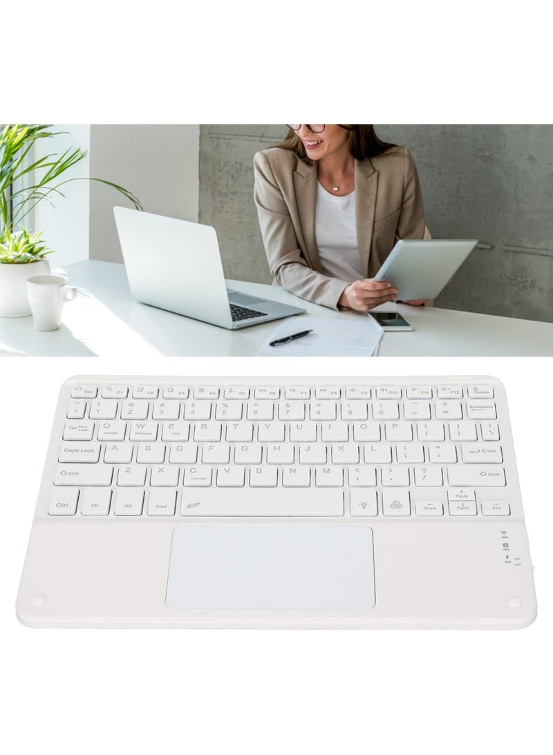 Rock Pow Wireless Bluetooth Keyboard and Mouse Combo with Touchpad 10 inch Portable Rechargeable Slim Keyboard for iPad Pro iPad Air iPad 9.7 iPad 10.2 iPad Mini and Other iOS Android Windows Tablet Computer and Phone Devices Universal - Image 2