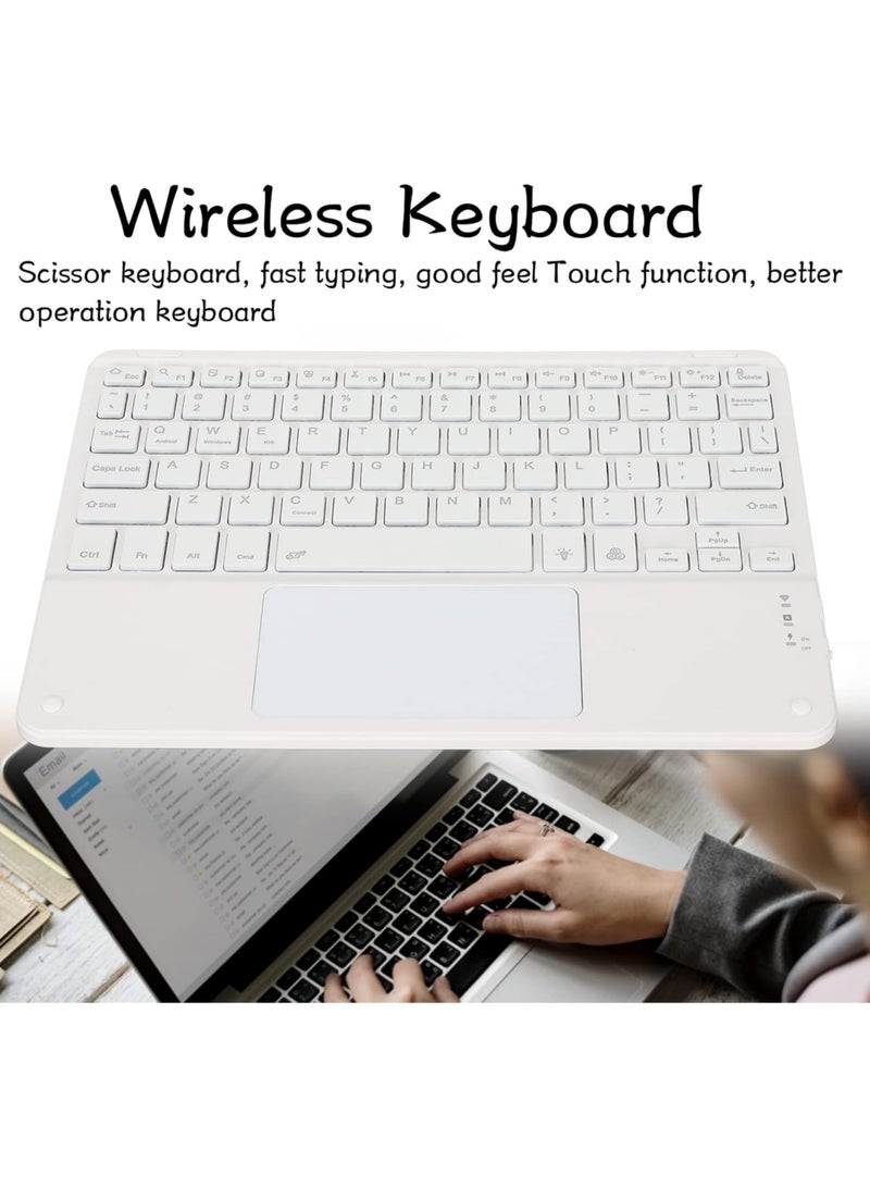 Rock Pow Wireless Bluetooth Keyboard and Mouse Combo with Touchpad 10 inch Portable Rechargeable Slim Keyboard for iPad Pro iPad Air iPad 9.7 iPad 10.2 iPad Mini and Other iOS Android Windows Tablet Computer and Phone Devices Universal - Image 4