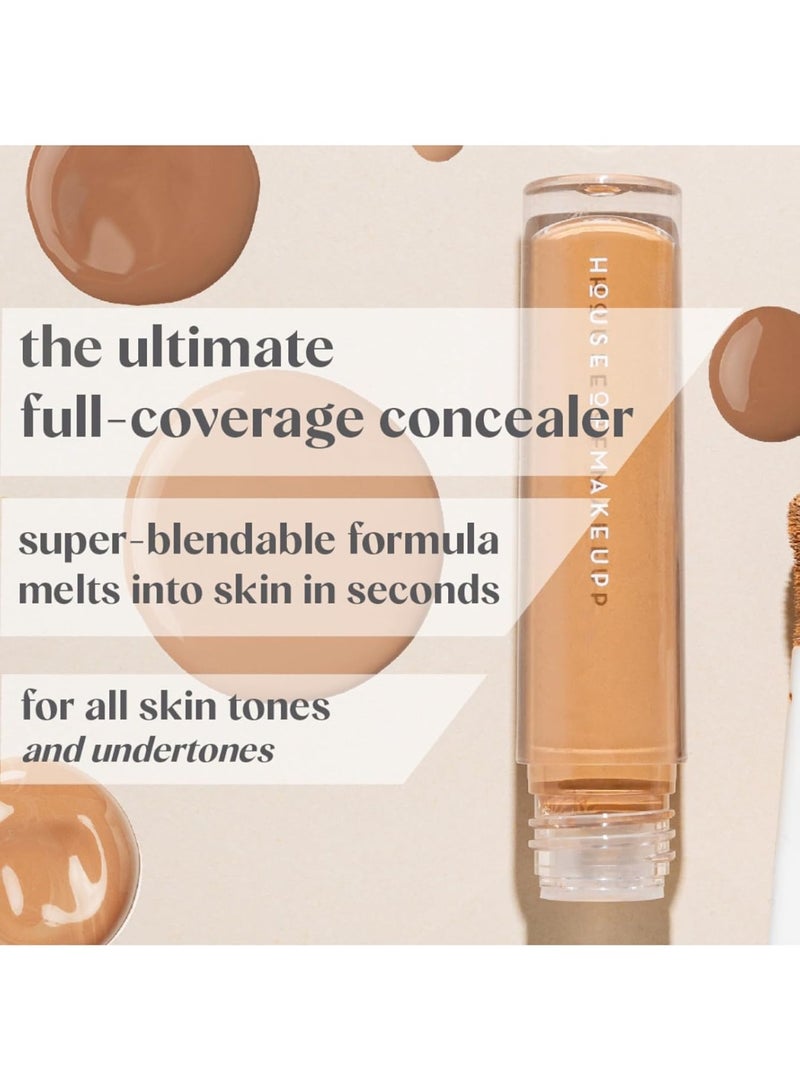 HOUSE OF MAKEUP Matte Concealer For Dark Circles,Pigmentation|Non-Crease,Non-Cakey|Long Wear,Waterproof,Sweat-Proof|Full Coverage Concealer For Oily Skin|For Face MAKEUP|6 ML (D01 - Deep Skin Tone) - Image 4