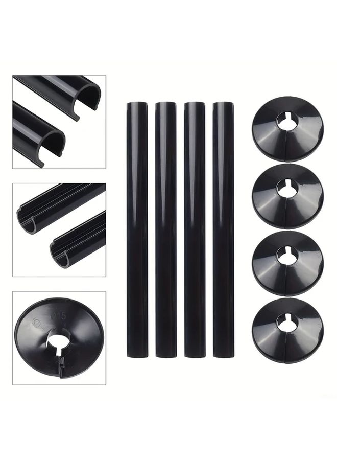 Black Decorative Radiator Exhaust Pipe Covers for Gas Water Heaters Easy Snap On Installation - Image 1