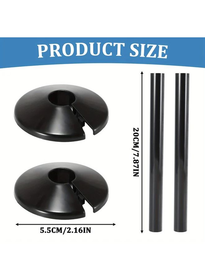 Black Decorative Radiator Exhaust Pipe Covers for Gas Water Heaters Easy Snap On Installation - Image 2