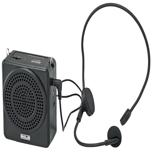 Ahuja NBA-15 Portable Rechargeable Speaker with 1 No Neckband Microphone, Black, 340GMS - Image 1