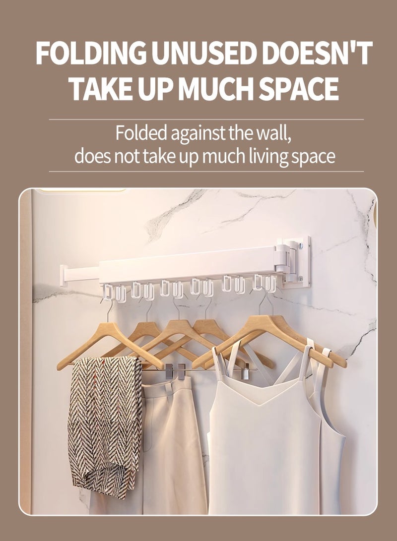 BEIRUI Telescopic Drying Rack, Foldable Aluminium Drying Rack, Wall Mounted Drying Rack, Rotatable Retractable 3-Part Non-Slip Clothes Rack 120.5cm x 9cm - Image 4