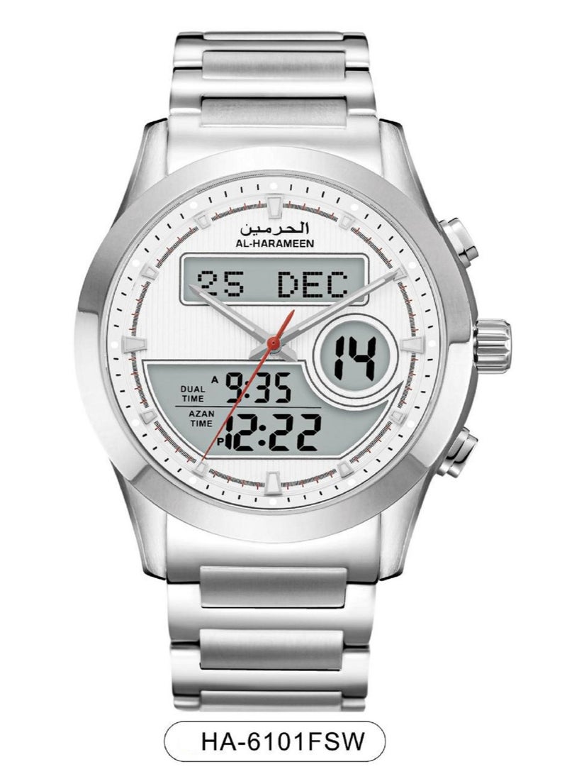 الحرمين أوقات الصلاة في جميع أنحاء العالم ساعة يد رقمية وتناظرية