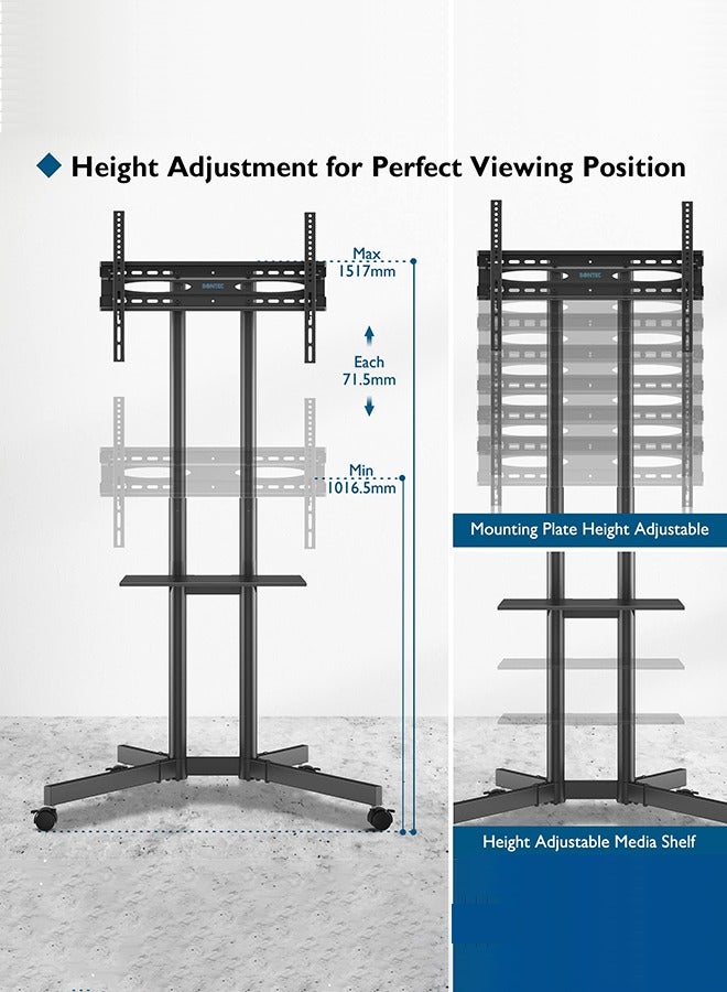 Arabest Universal Swivel TV Stand for 26 to 55 Inch TVs LCD/LED/OLED/Plasma/Curved with 45 Degree Swivel, Adjustable Height, Max Capacity 40 kg, Max VESA 400 x 400 - Image 3