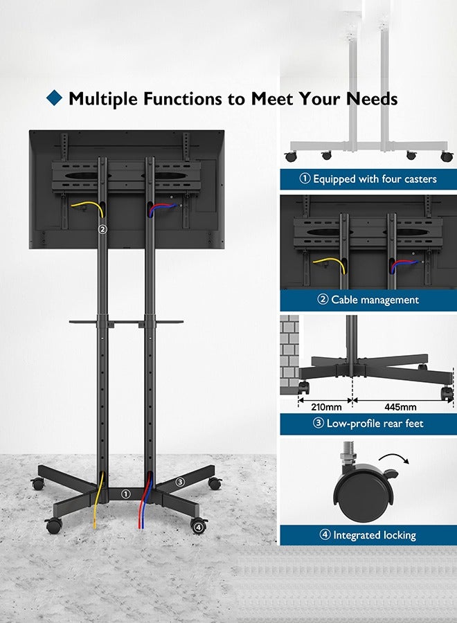 Arabest Universal Swivel TV Stand for 26 to 55 Inch TVs LCD/LED/OLED/Plasma/Curved with 45 Degree Swivel, Adjustable Height, Max Capacity 40 kg, Max VESA 400 x 400 - Image 4