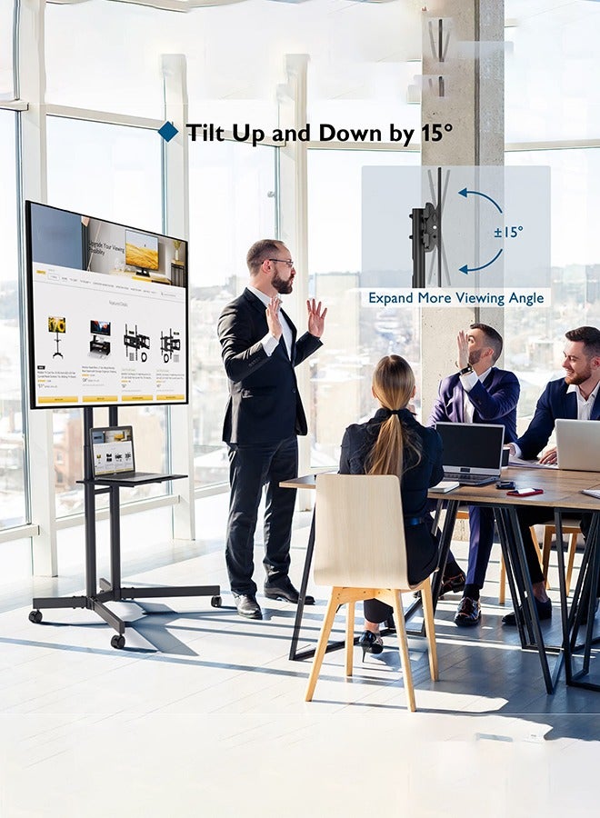 Arabest Universal Swivel TV Stand for 26 to 55 Inch TVs LCD/LED/OLED/Plasma/Curved with 45 Degree Swivel, Adjustable Height, Max Capacity 40 kg, Max VESA 400 x 400 - Image 2