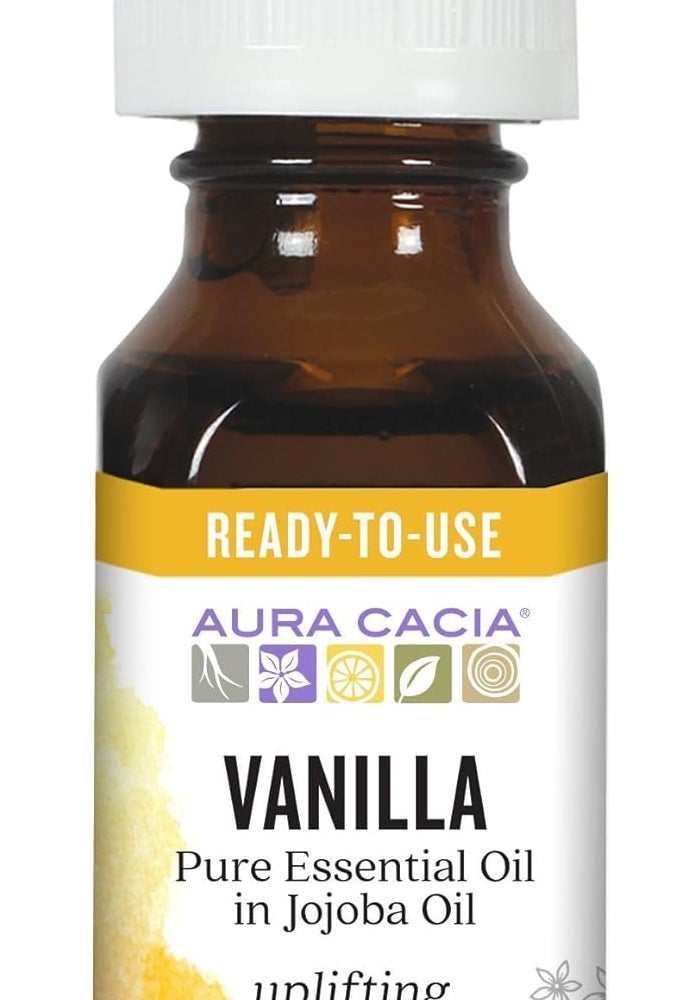 Aura Cacia Uplifting Vanilla Essential Oil in Jojoba Oil - 0.5 fl oz (15 mL) - Image 1