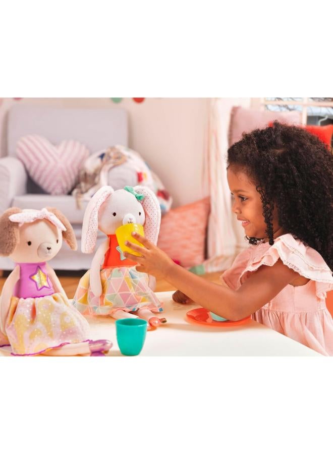 B. Toys – Plush Doll – Bunny Toy Doll – Soft Stuffed Animal for Baby, Toddler, – Orange & Pastel Outfit – 15” – Washable Rabbit – Tippy Toes – Becky Bunny – 18 Months + - Image 2