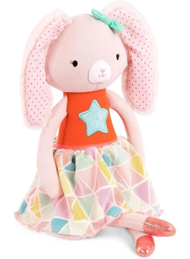 B. Toys – Plush Doll – Bunny Toy Doll – Soft Stuffed Animal for Baby, Toddler, – Orange & Pastel Outfit – 15” – Washable Rabbit – Tippy Toes – Becky Bunny – 18 Months + - Image 1