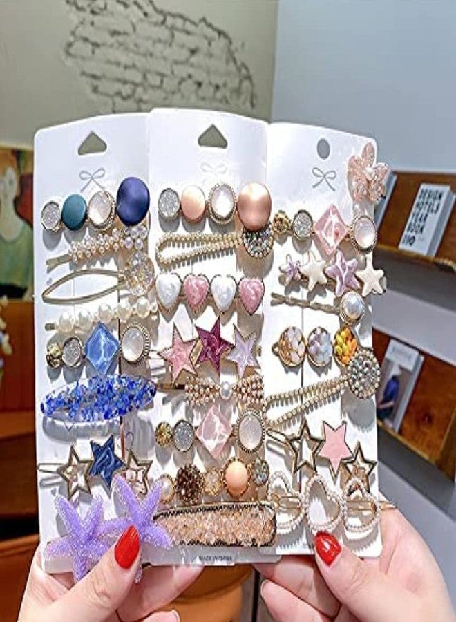HOMEMATES 24Pcs Korean Pearl Hair Clips Set for Women & Girls Marble Hairpins, Bobby Pins, Trendy Hair Accessories for Everyday Wear, Party, Wedding, and Fashion Styling - Image 3