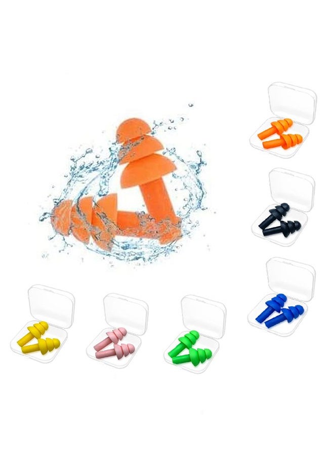 fantasize 6 Pairs Reusable Silicone Ear Plugs, Waterproof Hypoallergenic Noise Reduction Earplugs for Hearing Protection, Suitable for Sleeping, Snoring, Swimming, Concerts  - Image 1
