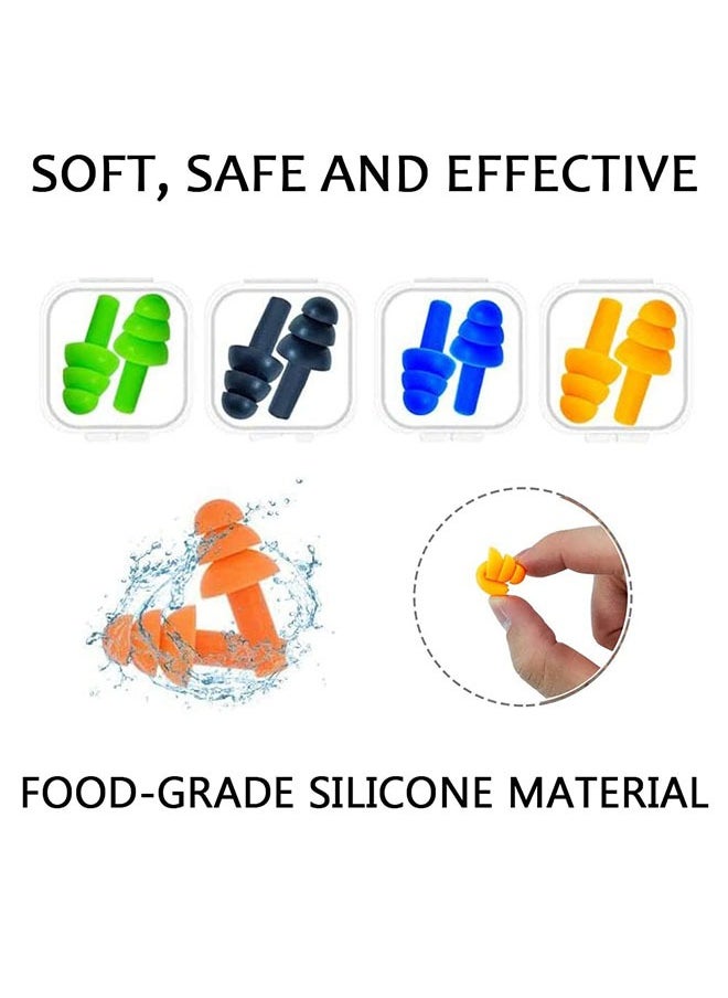 fantasize - 6 Pairs Reusable Silicone Ear Plugs, Waterproof Hypoallergenic Noise Reduction Earplugs for Hearing Protection, Suitable for Sleeping, Snoring, Swimming, Concerts - Image 1