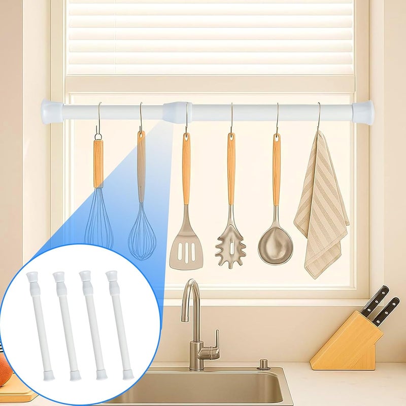 4PCS Expandable Curtain Rods Hardened PVC Substance Modifiable Length for Bathroom and Home Styling Shower Curtain Rod Set - Image 2