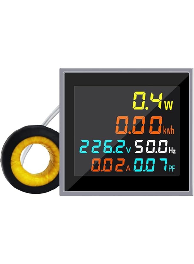 PROMASS promass AC Current Voltage Amperage 6-in-1 Power Energy Monitor, LCD Digital Display Voltmeter Ammeter, AC 50.0-300.0V, 100A Mini Multimeter Volt Amp Watt Meter with Current Transformer CT  - Image 1