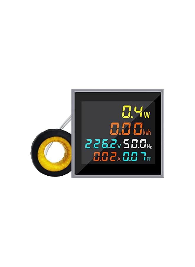 PROMASS promass AC Current Voltage Amperage 6-in-1 Power Energy Monitor, LCD Digital Display Voltmeter Ammeter, AC 50.0-300.0V, 100A Mini Multimeter Volt Amp Watt Meter with Current Transformer CT  - Image 2