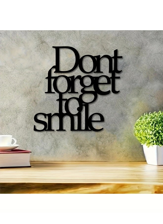 Zeemey - 1pc Don't Forget To Smile Today Wall Decor, Lettering Wall Metal Sign, Smile, Motivational Decor, Wall Art - Image 1