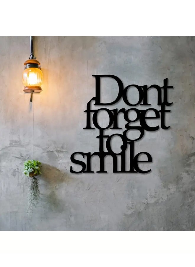 Zeemey - 1pc Don't Forget To Smile Today Wall Decor, Lettering Wall Metal Sign, Smile, Motivational Decor, Wall Art - Image 1