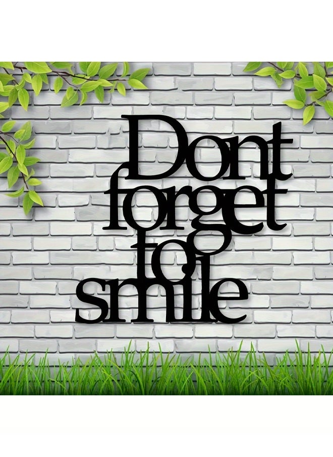 Zeemey - 1pc Don't Forget To Smile Today Wall Decor, Lettering Wall Metal Sign, Smile, Motivational Decor, Wall Art - Image 1