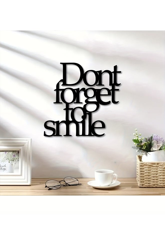 Zeemey - 1pc Don't Forget To Smile Today Wall Decor, Lettering Wall Metal Sign, Smile, Motivational Decor, Wall Art - Image 1