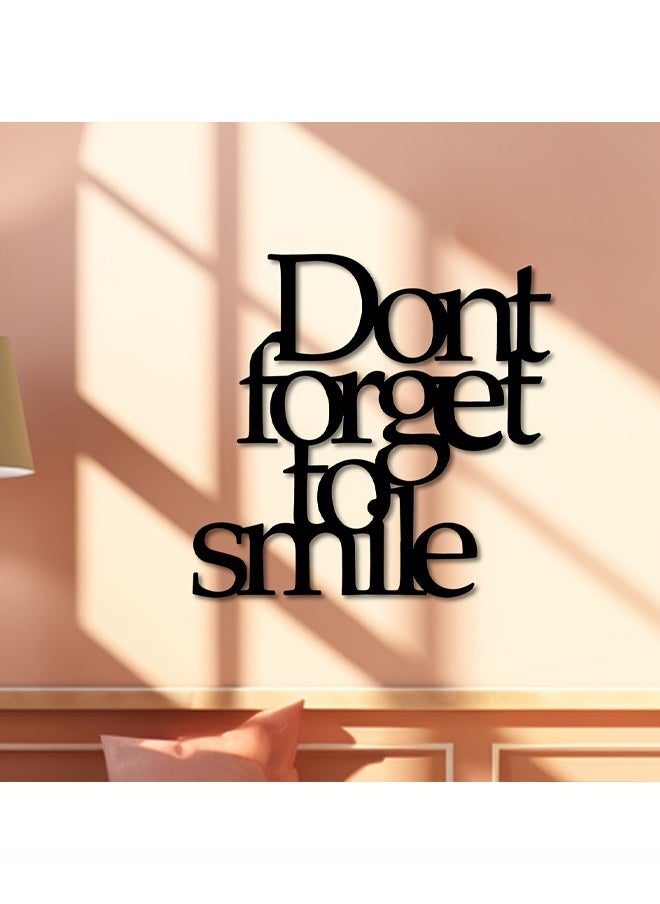 Zeemey - 1pc Don't Forget To Smile Today Wall Decor, Lettering Wall Metal Sign, Smile, Motivational Decor, Wall Art - Image 1