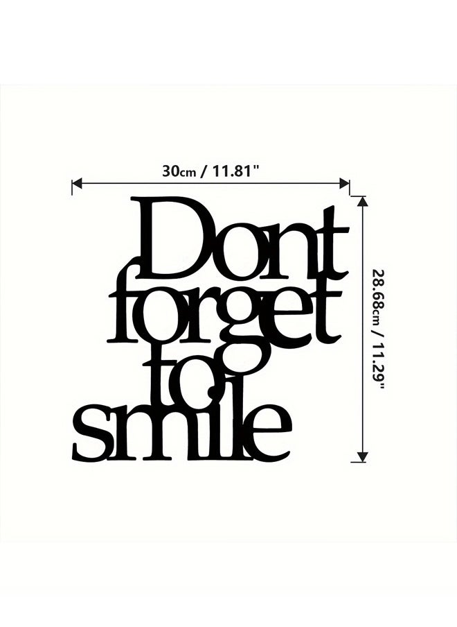 Zeemey - 1pc Don't Forget To Smile Today Wall Decor, Lettering Wall Metal Sign, Smile, Motivational Decor, Wall Art - Image 1
