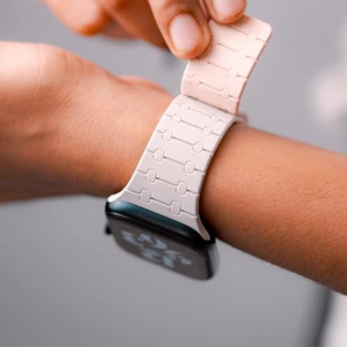DailyObjects Silicone Mag Grip Loop Watch Strap Compatible with Apple Watch Series 9/8/7 41mm, SE2/SE/6/5/4 40mm, Series 3 38mm | Series10 42mm Moonbeam -Watch Not Included, White - Image 5