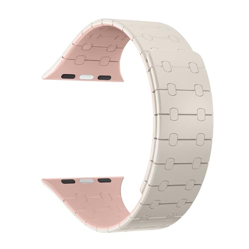 DailyObjects Silicone Mag Grip Loop Watch Strap Compatible with Apple Watch Series 9/8/7 41mm, SE2/SE/6/5/4 40mm, Series 3 38mm | Series10 42mm Moonbeam -Watch Not Included, White - Image 3