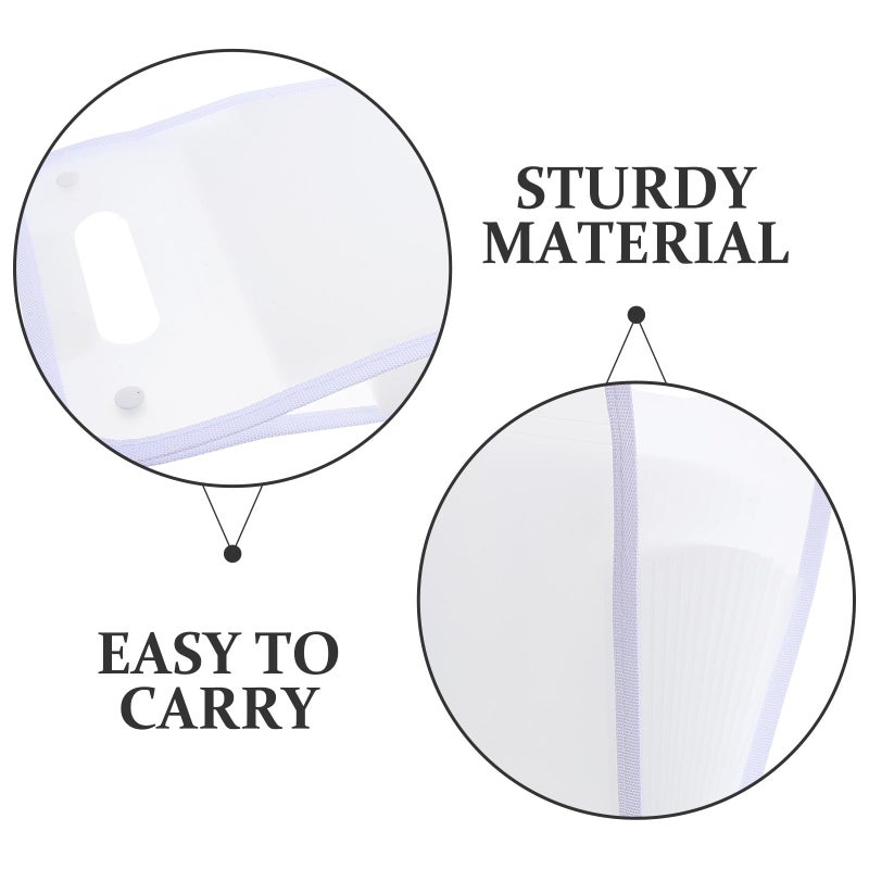 White Expanding File Folder with 13 Pockets Portable Document Receipt Organizer - Image 4