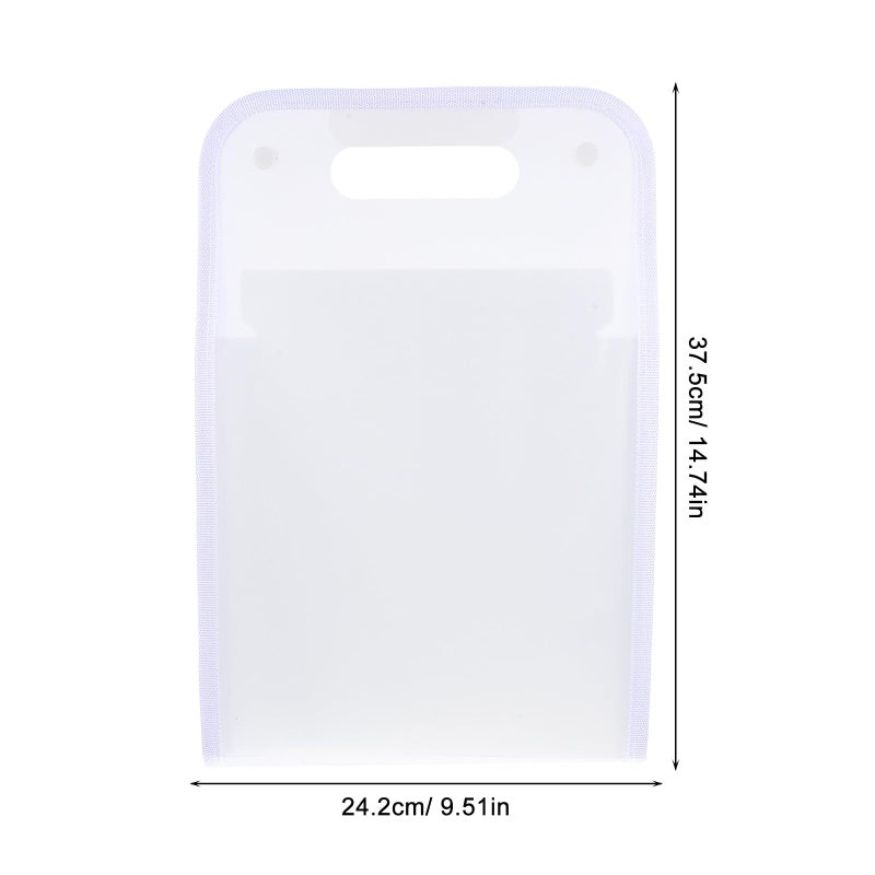 White Expanding File Folder with 13 Pockets Portable Document Receipt Organizer - Image 3