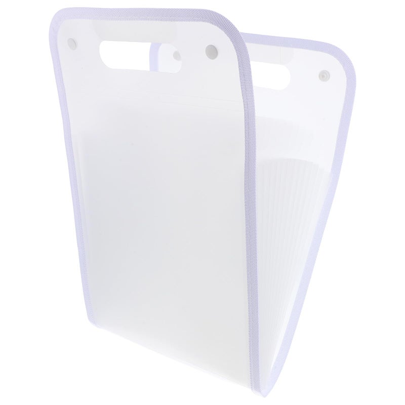 White Expanding File Folder with 13 Pockets Portable Document Receipt Organizer - Image 2