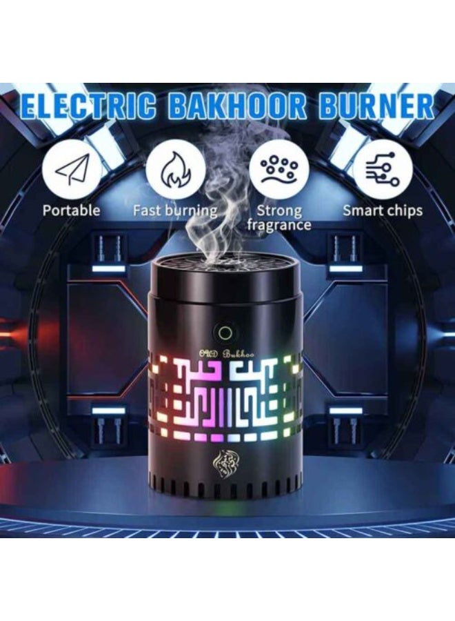 Bakhoor Incense Burner Portable Electric Bakhoor Aroma Diffuser Mini Arabic Incense Holder Home Decoration(Black)) - Image 3