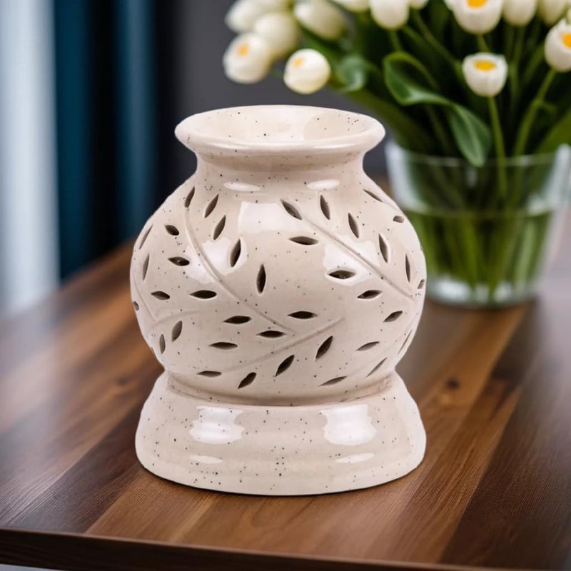 JAIPUR ACE JAIPUR ACE Ceramic Leaf CutOut Aroma Diffuser and Oil Burner Perfect for Home Fragrance Relaxation and Enhancing Your Interior Decor StyleAroma Oil Burner for Aromatherapy  - Image 4