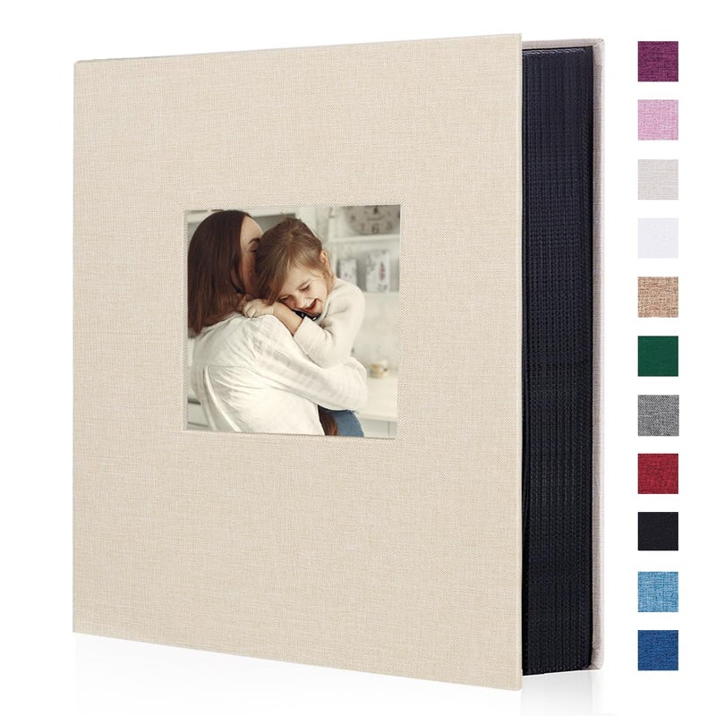 Artmag Fabric Photo Album 4x6 400 Large Capacity for Family Wedding Anniversary Linen Album Holds 400 Vertical Photos 400 Pockets Beige
