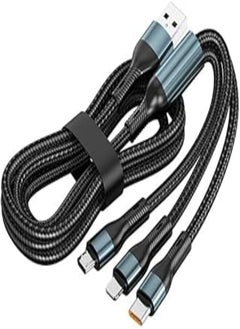 FASHION MANIA 3-in-1 USB Fast Charging Cable - 120W Power Super Fast Charger Cords Universal Phone Charger, Multiple Charger Wire for Cellphone, Tablets and More 