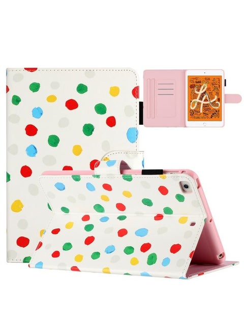 Case Cover For iPad mini 5 / 4 / 3 / 2 / 1 Dot Pattern Leather Smart Tablet Case White Colorful Dot